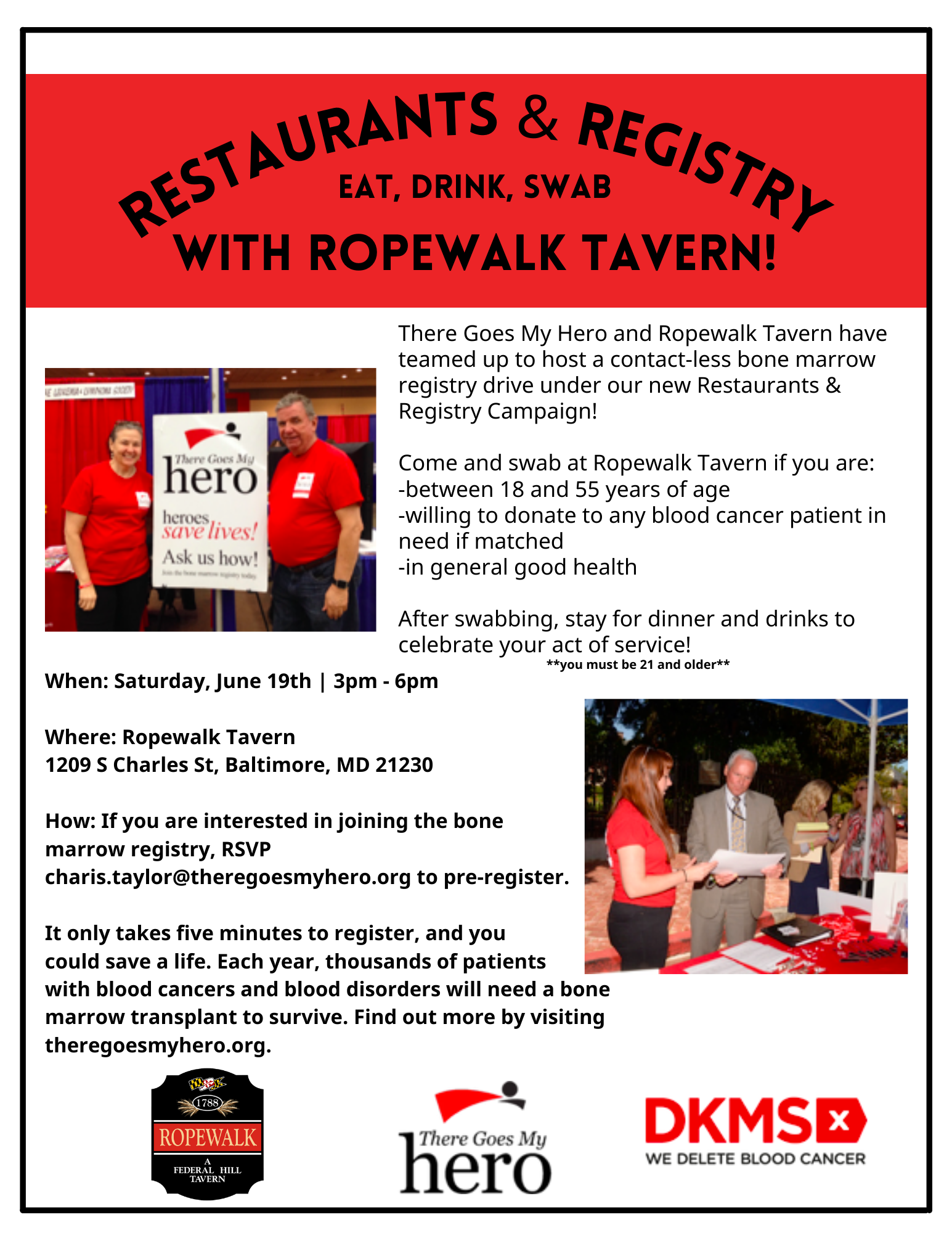 Ropewalk Tavern Bone Marrow Registry Drive