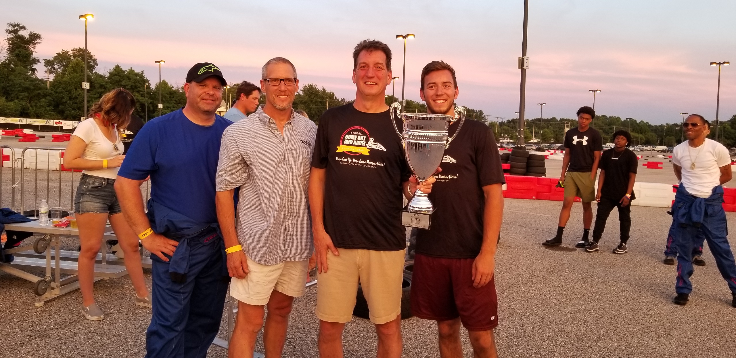 Chris Rachuba and his winning team holding the first Rachuba Cup in 2019